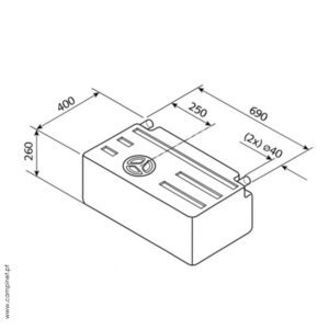 Reservatório para Águas Residuais 63L 69x40x26mm