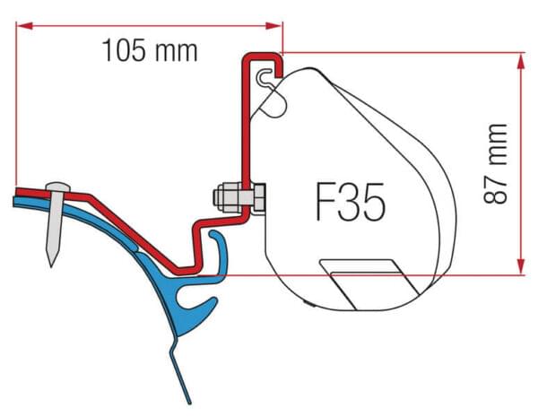 Kit Fixação Toldo F35 para VW T6 LR Westfalia Kepler